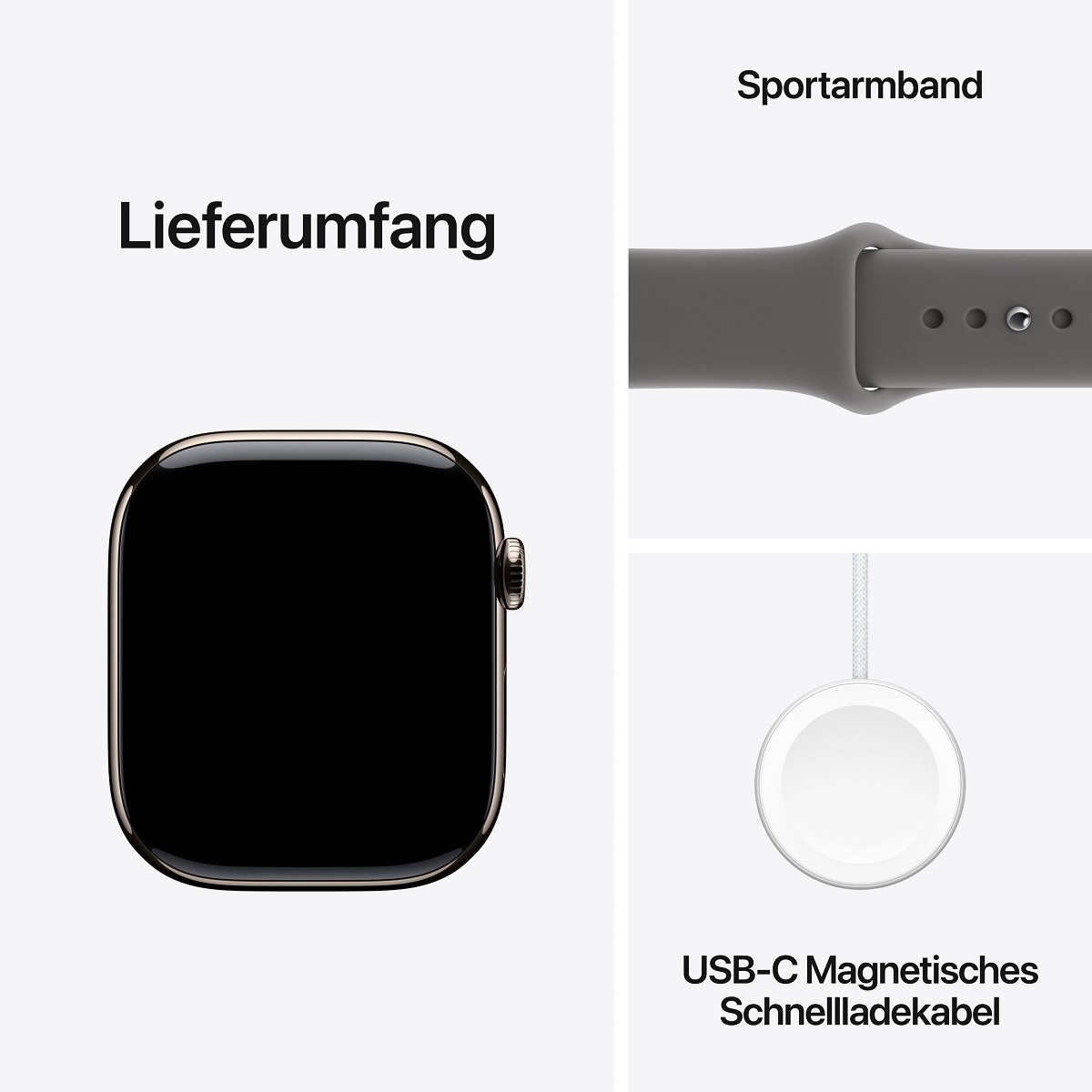 Apple Watch S11 LTE 42mm Titan, natural (MF8M4)