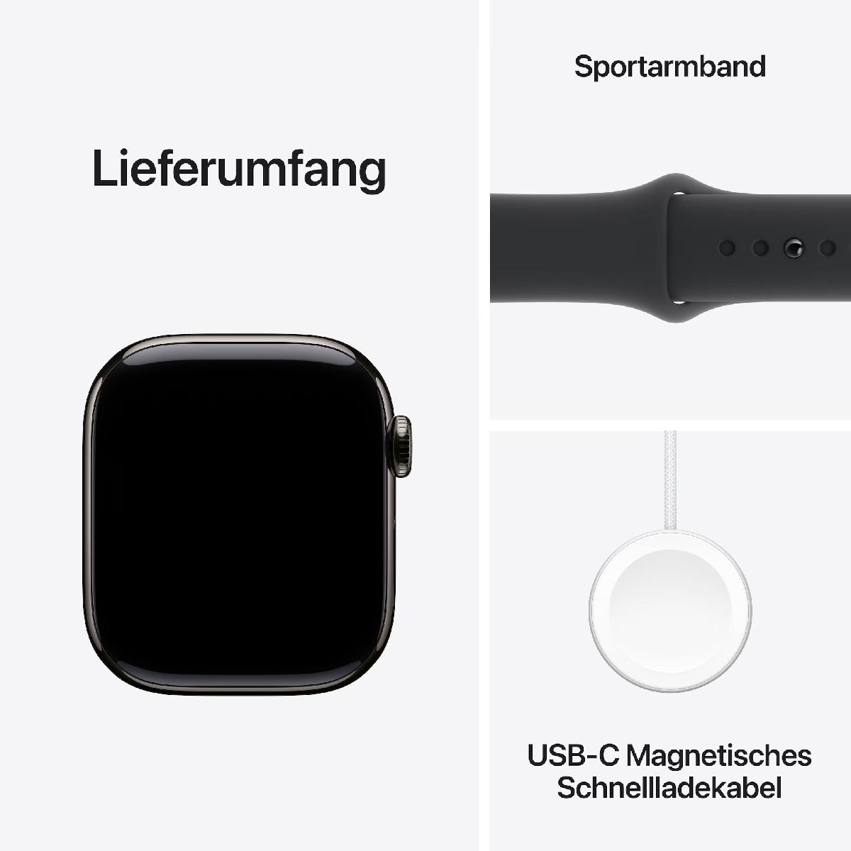 Apple Watch 10 LTE 42mm Titan, slate (MWXG3)
